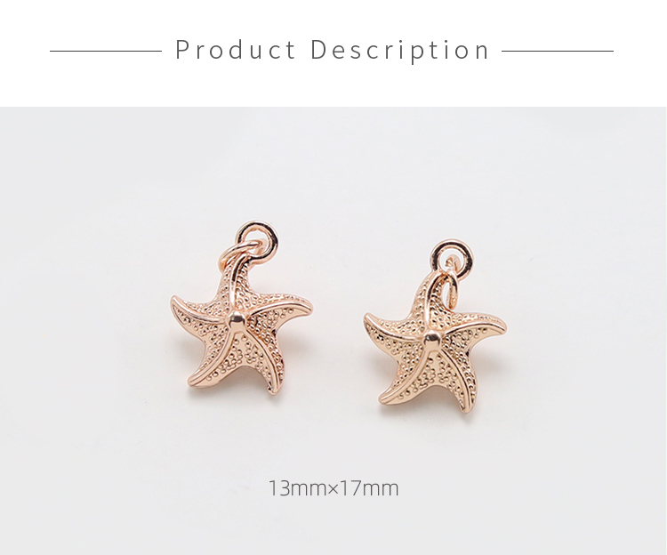 Starfish 14K Real Rose Gold Plated Charm