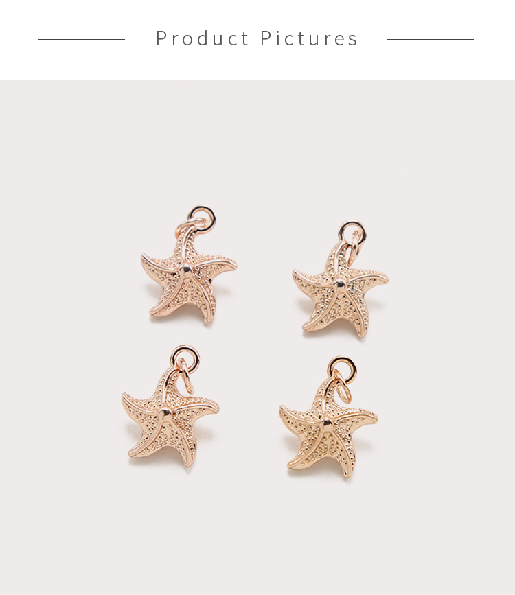 Starfish 14K Real Rose Gold Plated Charm