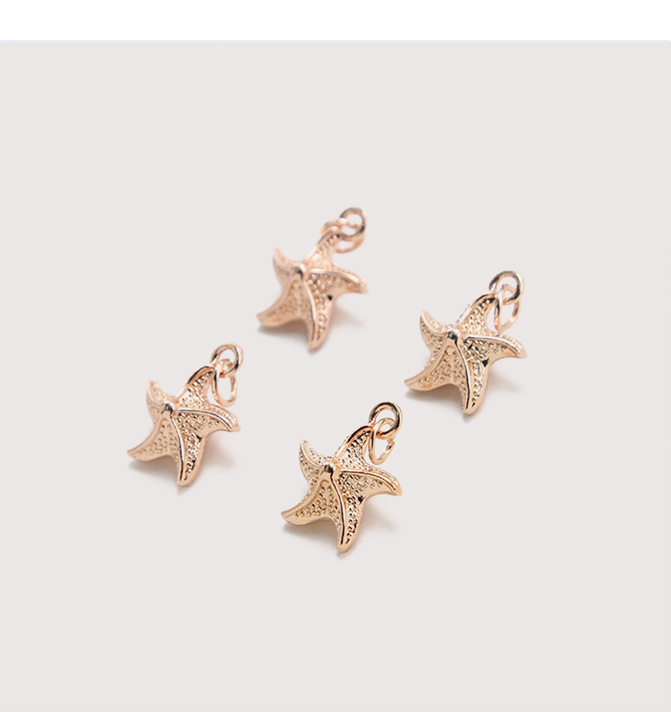 Starfish 14K Real Rose Gold Plated Charm