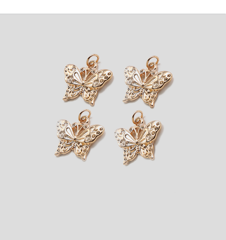 Butterfly 14K Real Rose Gold Plated Charm