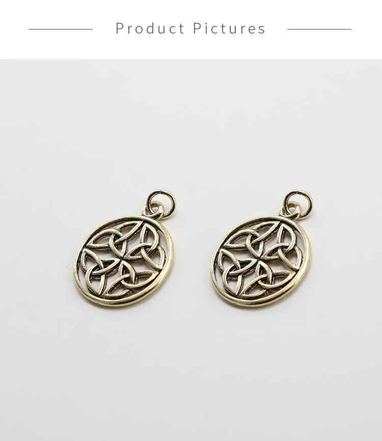 Celtic 14K Real Antique Gold Plated Charm