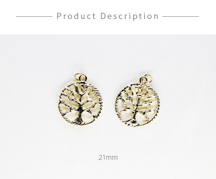 Tree Of Live14K Real Gold Plated Charm