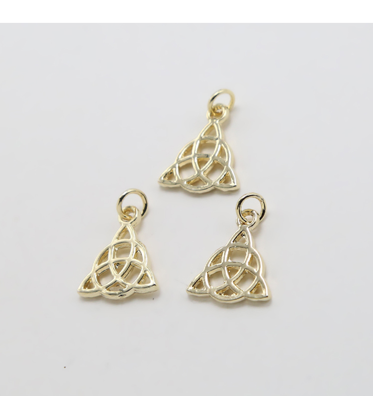 Celtic Triangle 14K Real Gold Plated Charm