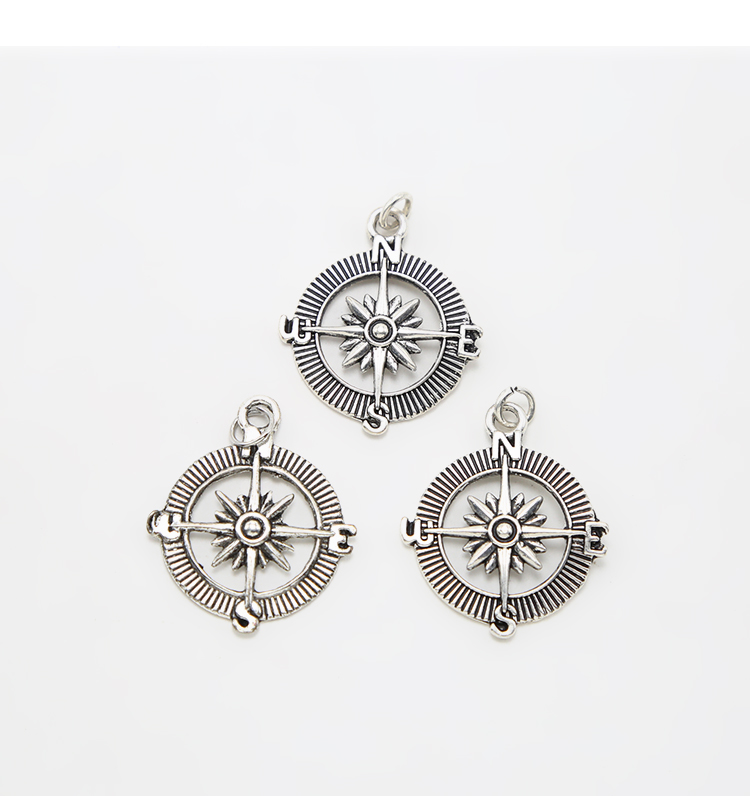 Compass Antique Silver Charm