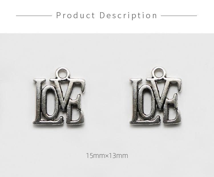 LOVE Antique Silver Charm