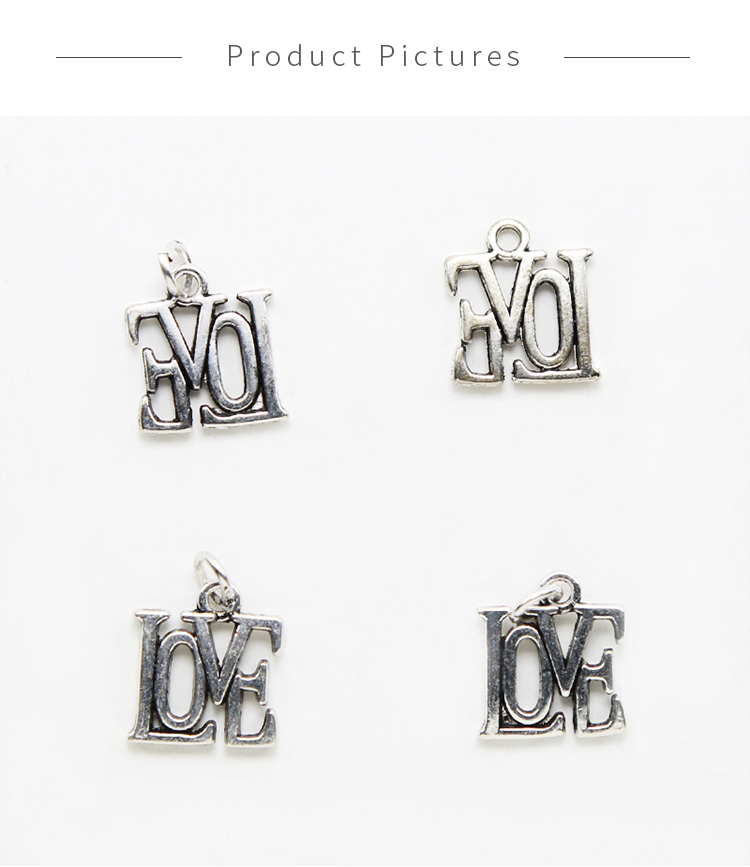 LOVE Antique Silver Charm