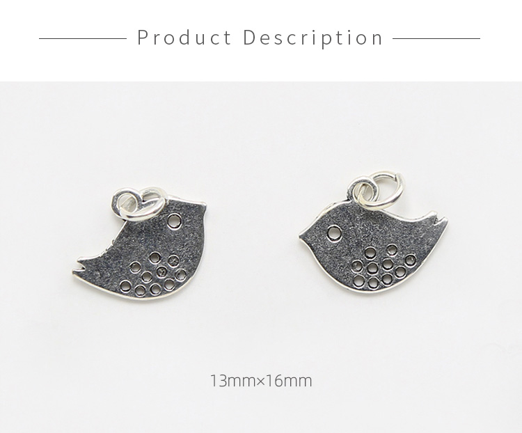 Bird Antique Silver Charm