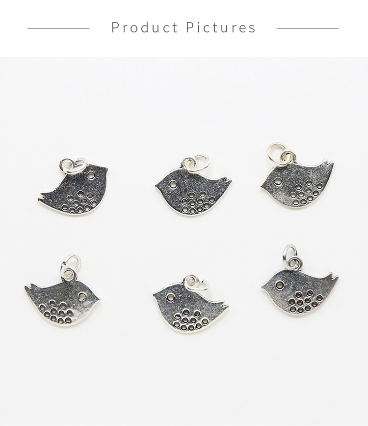 Bird Antique Silver Charm