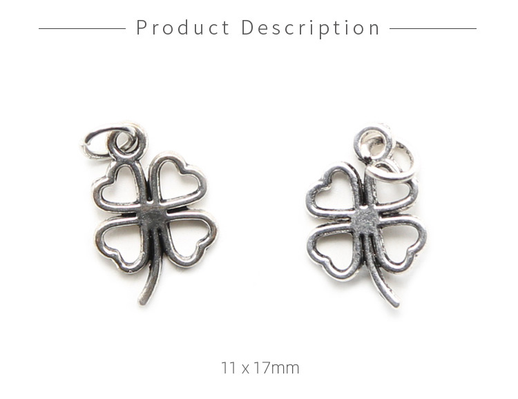 Clover Antique Silver Charm