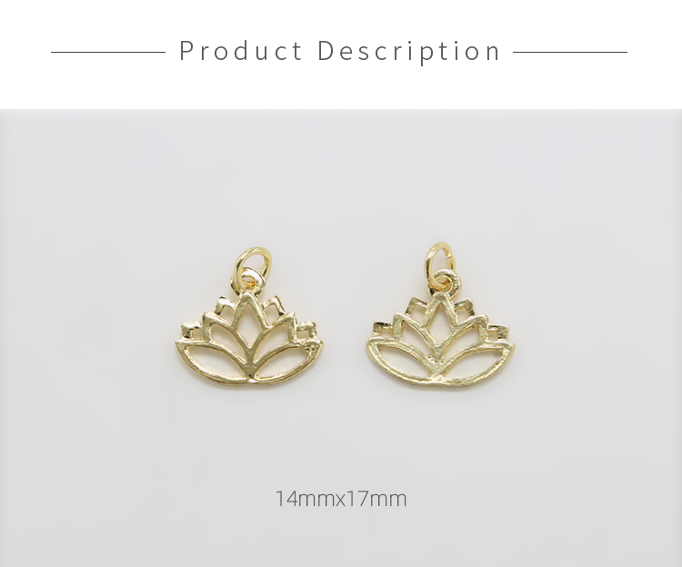 Lotus 14K Real Gold Plated Charm
