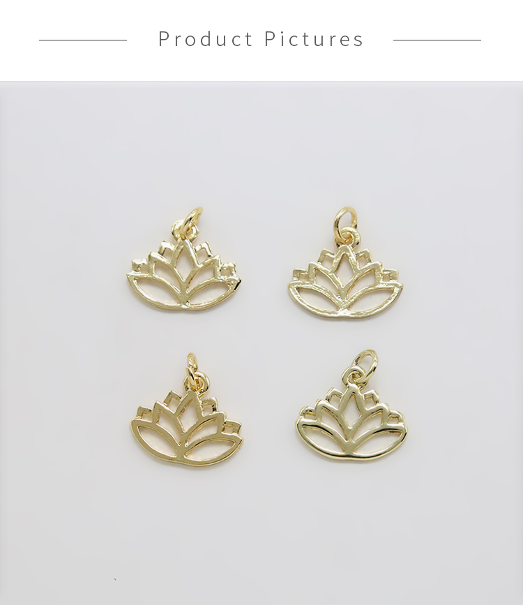 Lotus 14K Real Gold Plated Charm