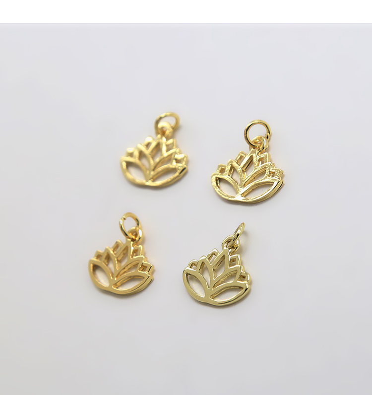 Lotus 14K Real Gold Plated Charm