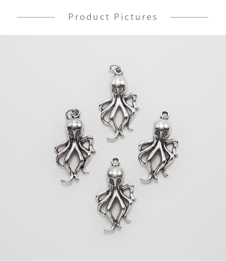 Octopus Antique Silver Charm