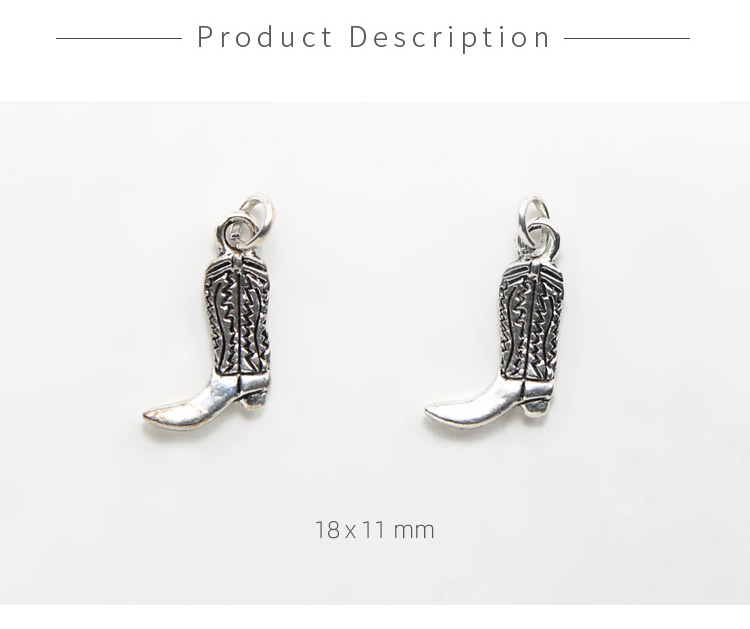 Cowboy Boot Antique Silver Charm