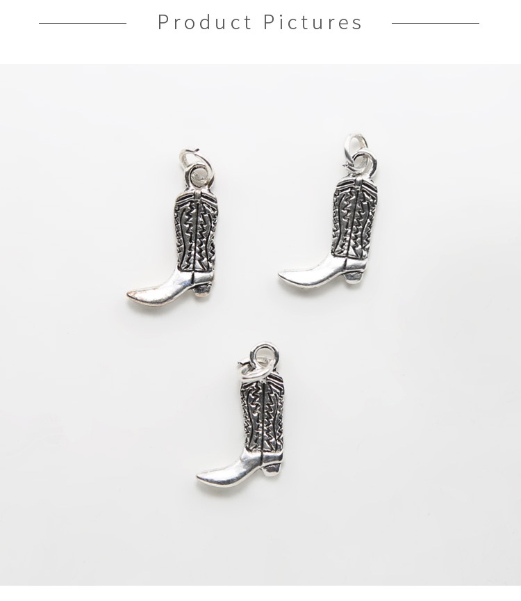 Cowboy Boot Antique Silver Charm