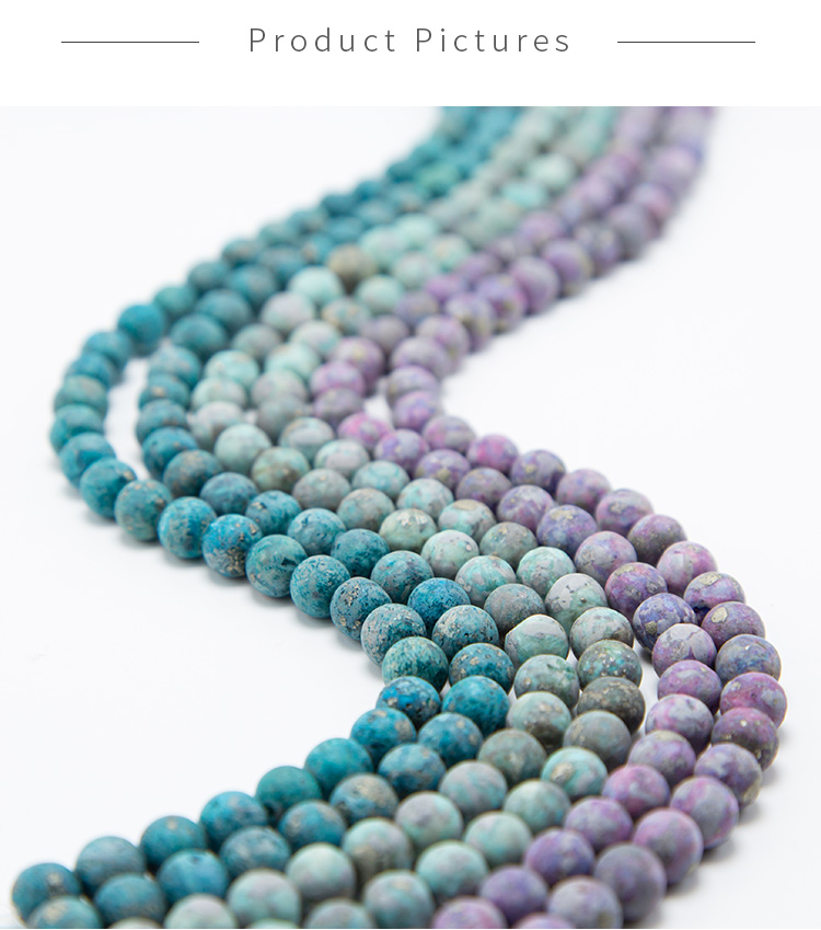 Purple Pyrite Round Beads