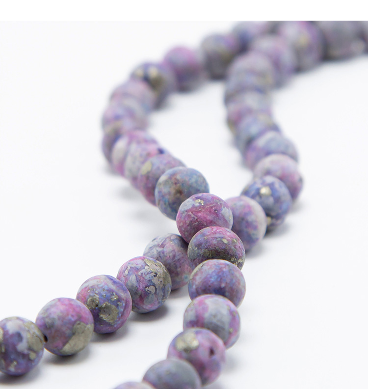 Purple Pyrite Round Beads