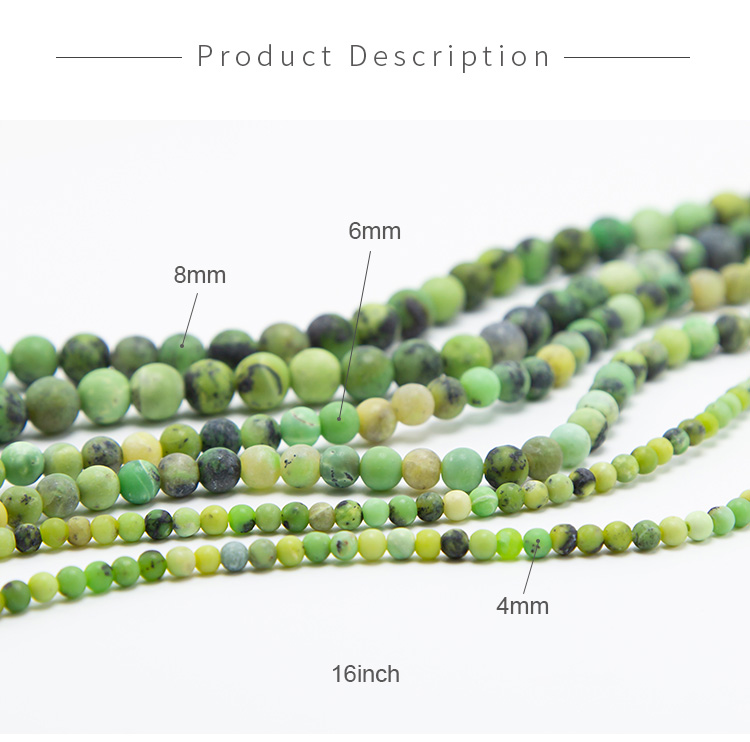 Chrysoprase Matte Round Beads