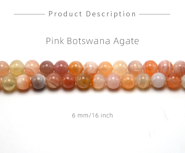 Pink Botswana Agate Round Beads