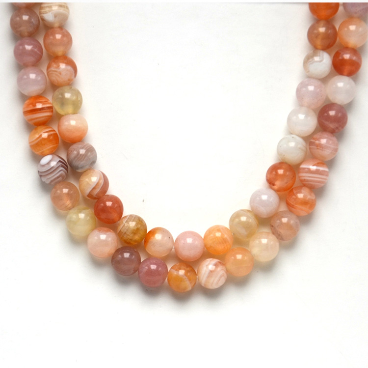 Pink Botswana Agate Round Beads