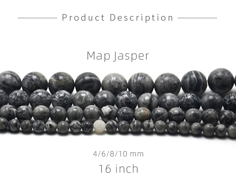 Map Jasper Round Beads