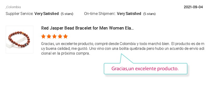 Name: Beth Down| Country: Colombia| Product: Red Jasper Bead Bracelet