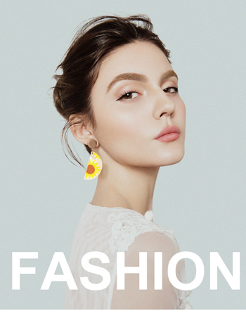 New Design Acetic Acid Material 3D Printing Flower Acrylic Earrings