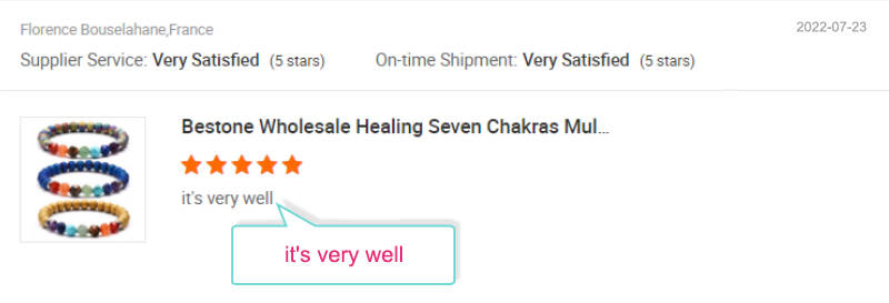 Name: Tucker Ivanovsky| Country: USA| Product:Healing seven chakras bracelet