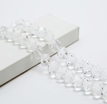 12mm Faceted Round Crystal Glass Bead