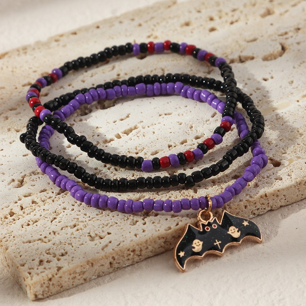 Halloween bracelet with bat ghost pumpkin charms pendants