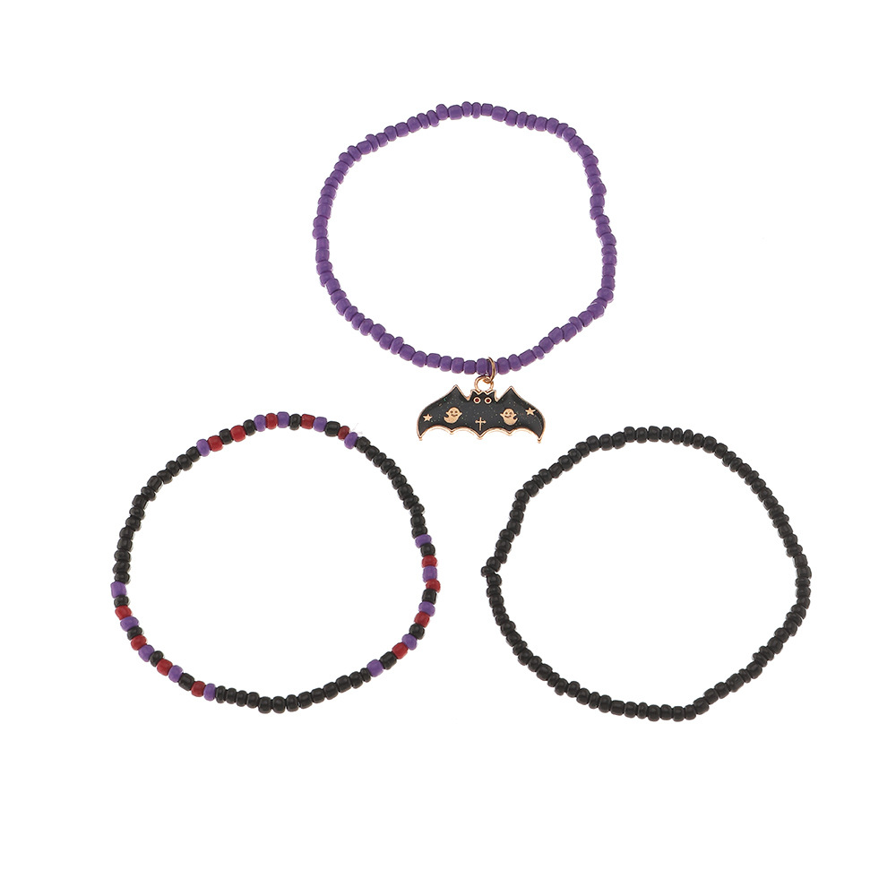 Halloween bracelet with bat ghost pumpkin charms pendants