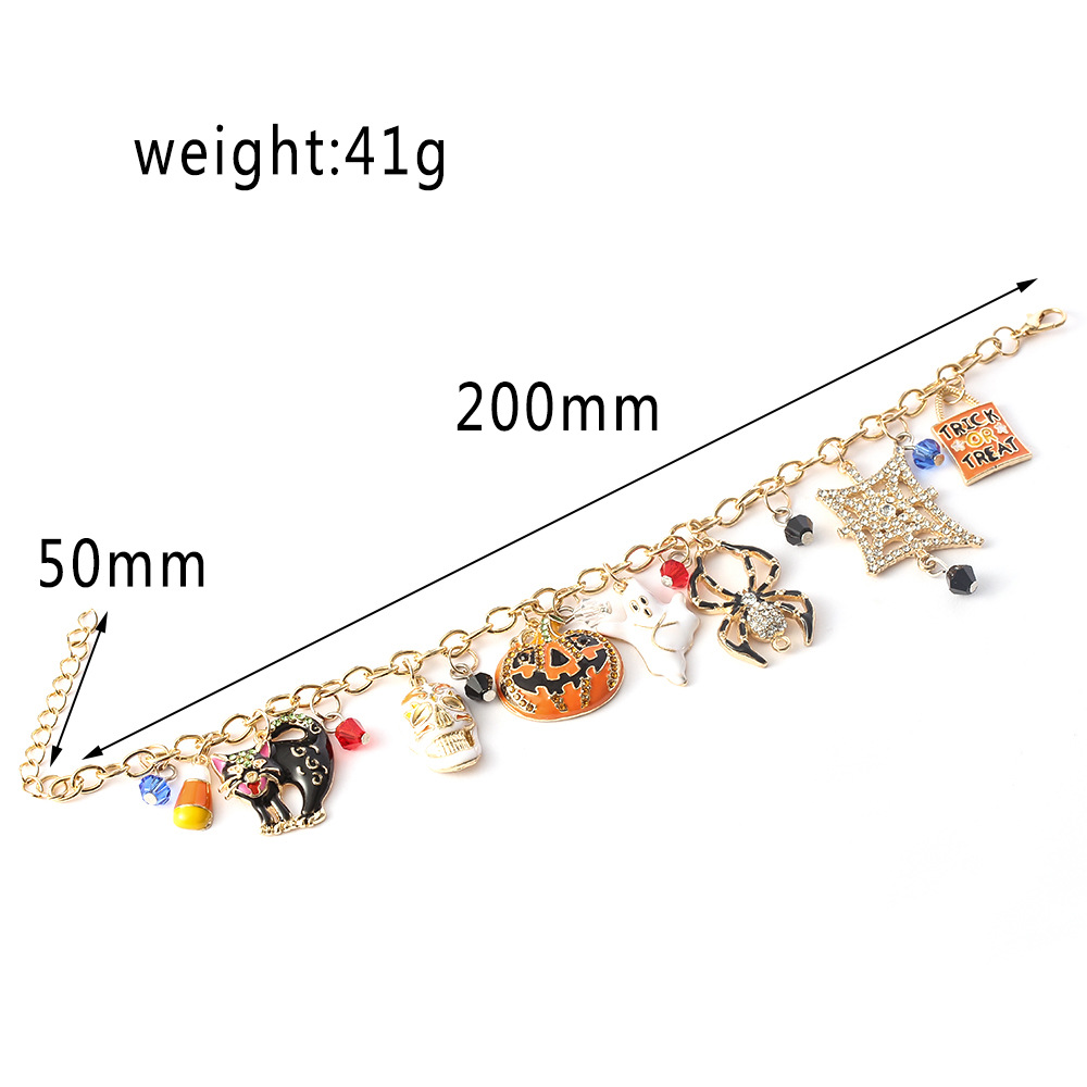 Alloy Halloween bracelet with pumpkin ghost charms