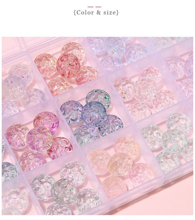 Glass Beads - Ripple Disc Shape in Pink - 13mm with 1mm Hole - 10 Beads Per Pack