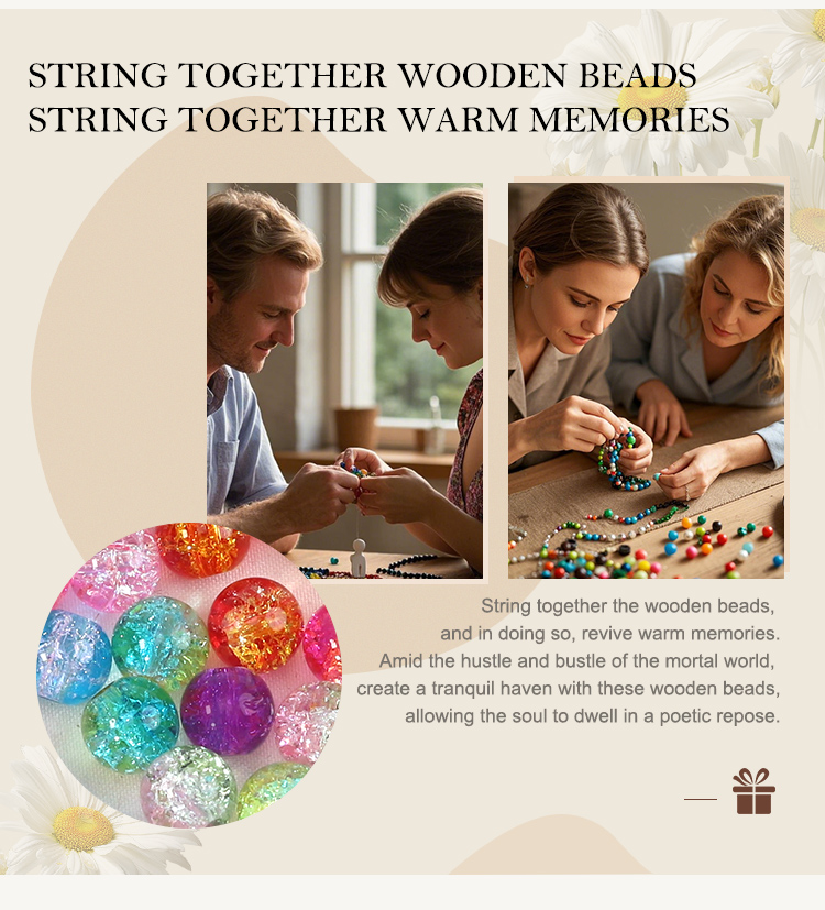 DIY Cracked Glass Bead Kit – Dual-Color 6mm/8mm Beads (450g, Approx. 960pcs) – Transparent PP Storage Box