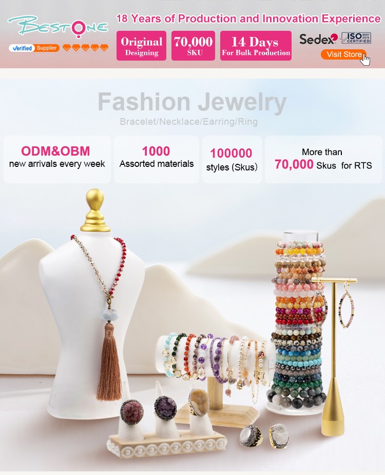 Bestone Natural Bodhi Round Beads with Abacus Beads