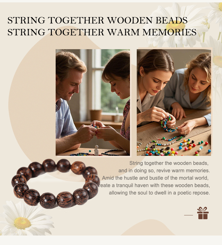 Bestone Natural Bodhi Round Beads with Abacus Beads
