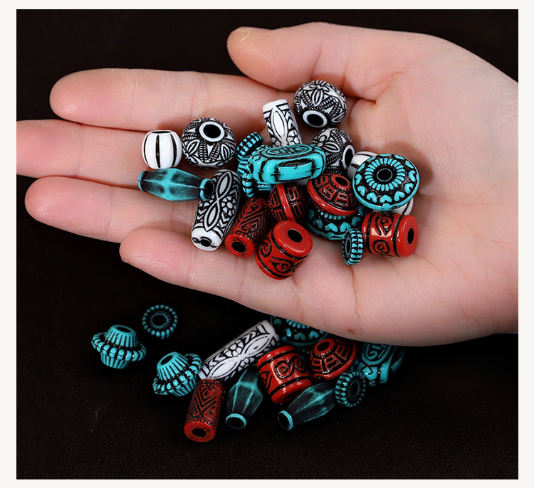 Mixed-Plating Acrylic CCB Beads Set Black Washed Finish, Various Shapes