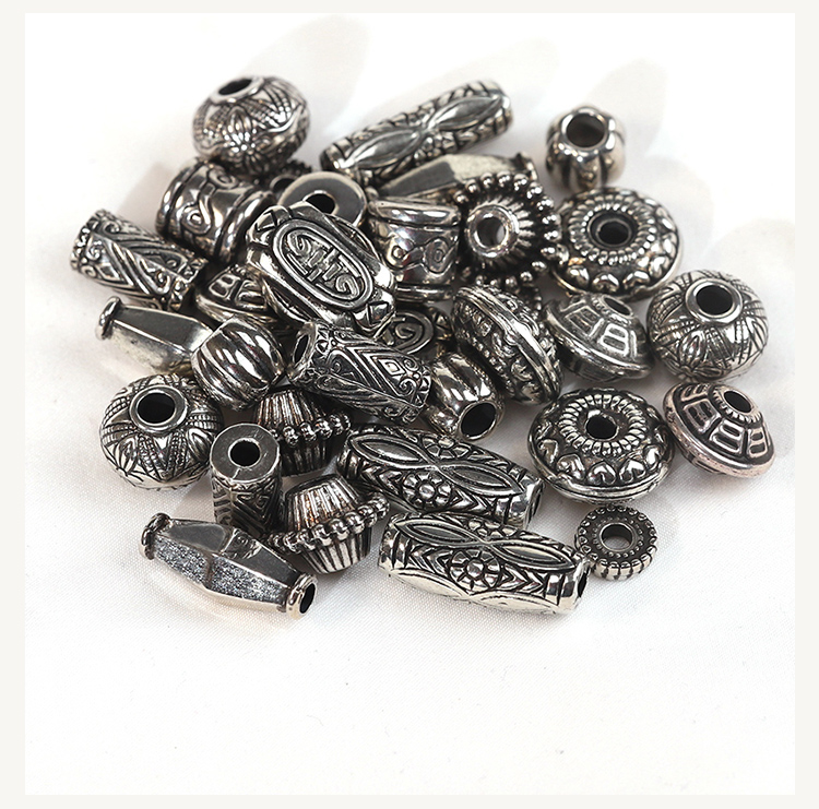 Mixed-Plating Acrylic CCB Beads Set Black Washed Finish, Various Shapes
