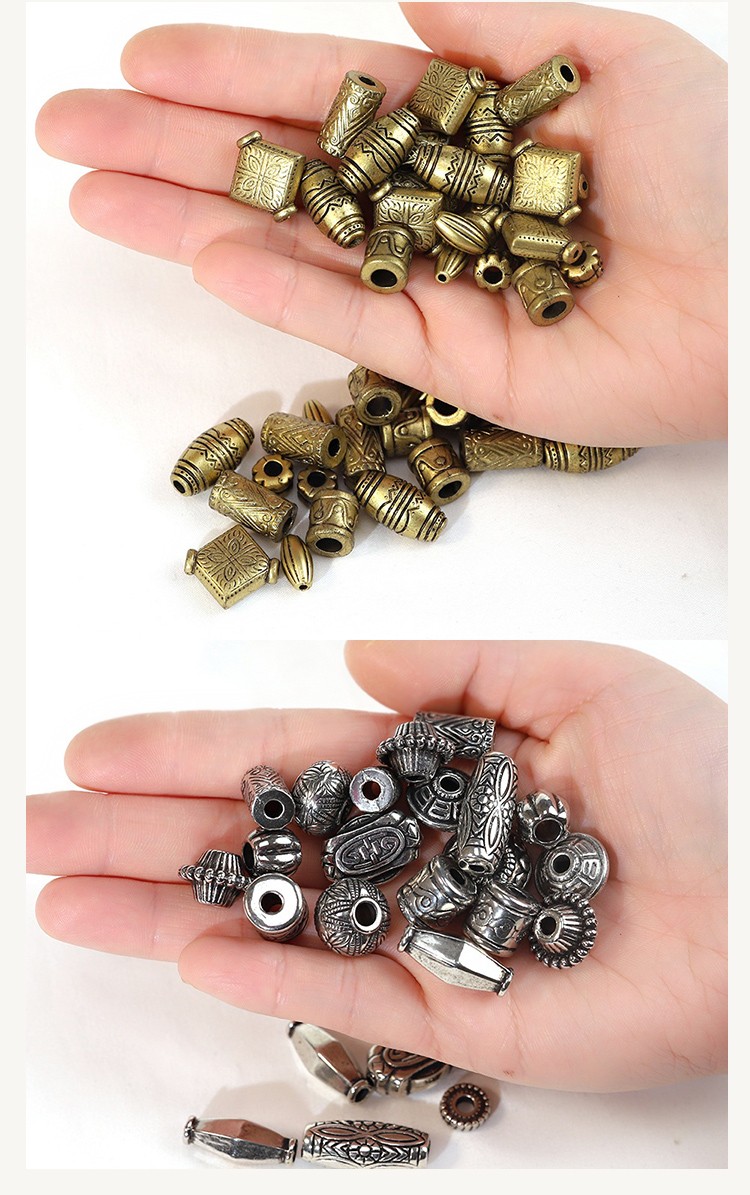 Mixed-Plating Acrylic CCB Beads Set Black Washed Finish, Various Shapes