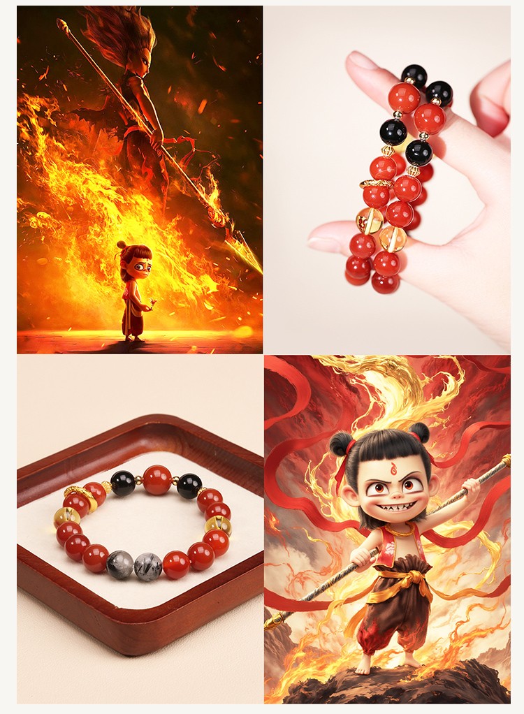 Nezha Spirit Bead Bracelet – Mythical Protection