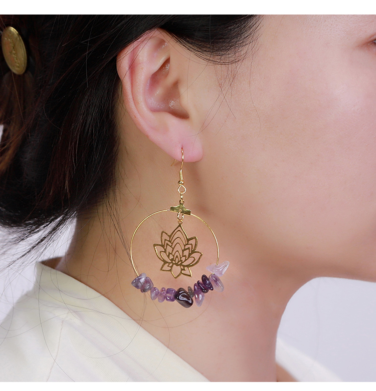 Lotus Radiance Crystal Hoop Earrings – 7cm