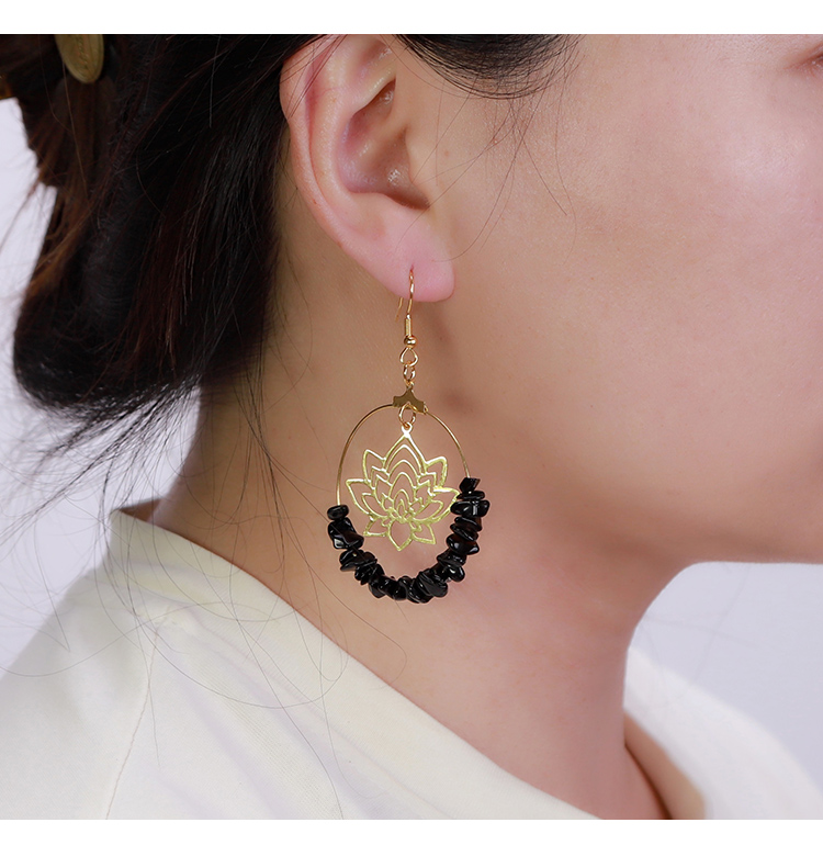 Lotus Radiance Crystal Hoop Earrings – 7cm