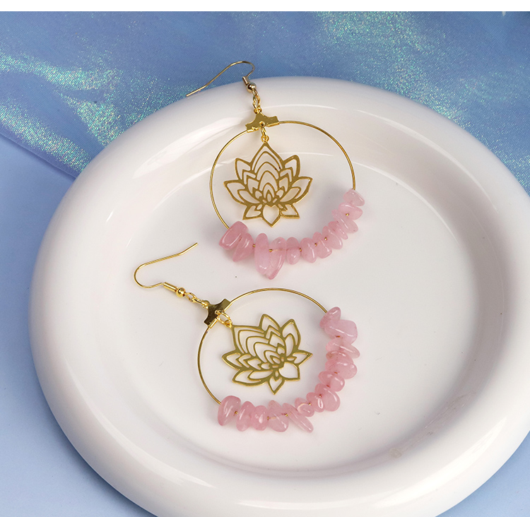 Lotus Radiance Crystal Hoop Earrings – 7cm