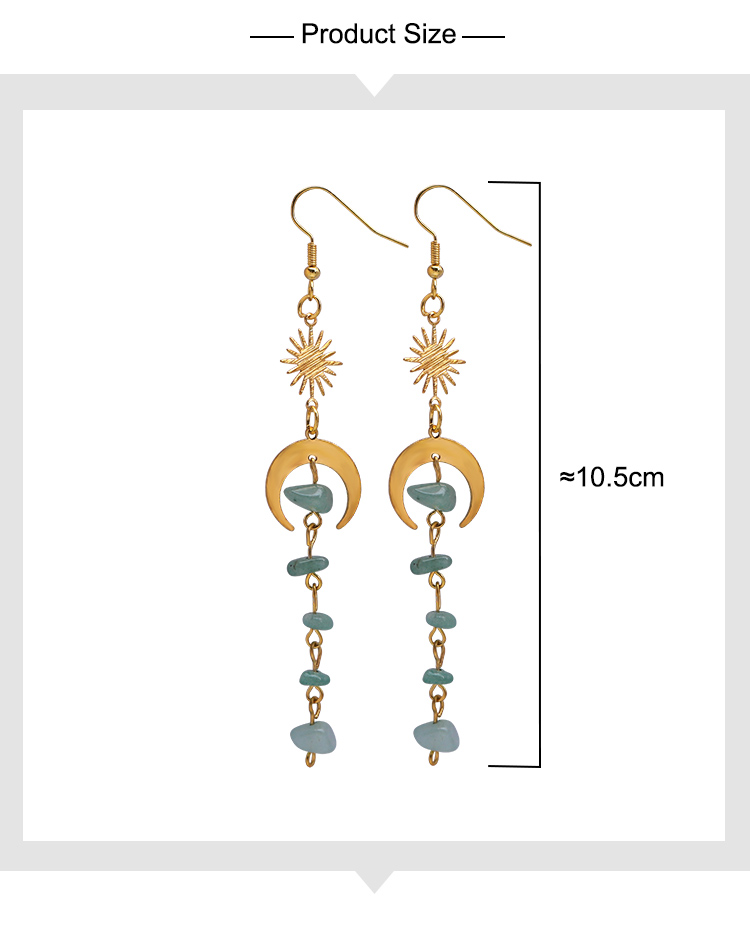 Celestial Harmony Drop Earrings – Moon