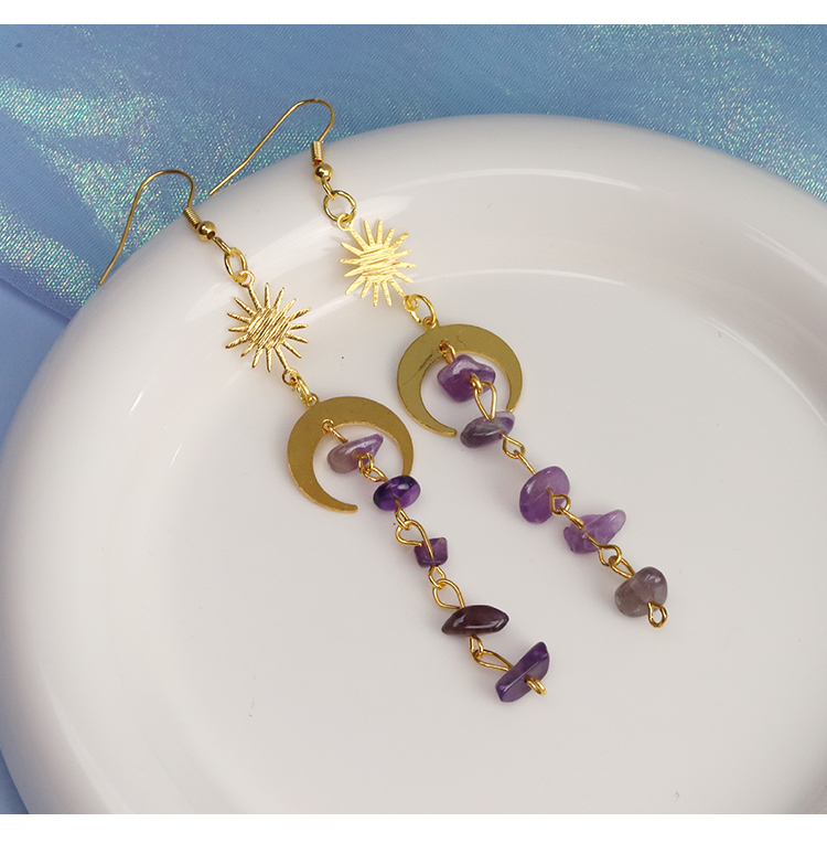 Celestial Harmony Drop Earrings – Moon