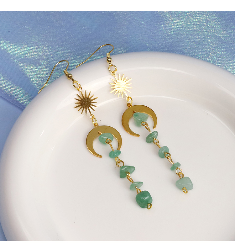 Celestial Harmony Drop Earrings – Moon