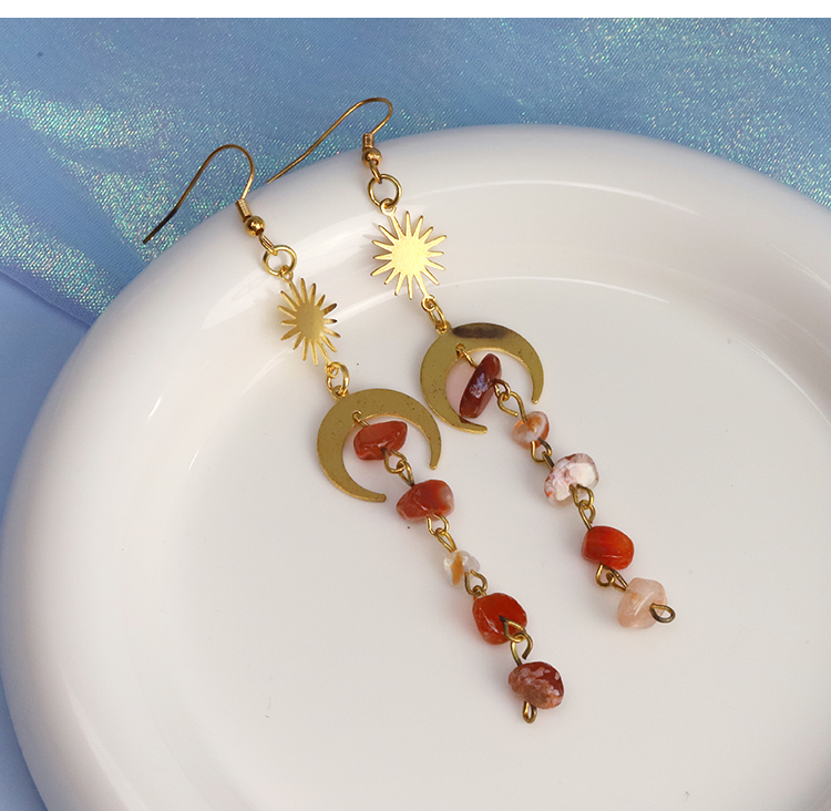 Celestial Harmony Drop Earrings – Moon