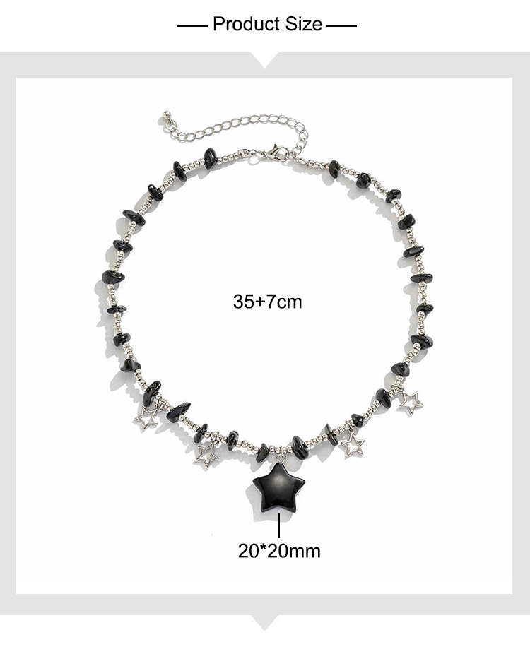 Starlight Guardian Natural Stone Pendant Necklace – 35 7cm