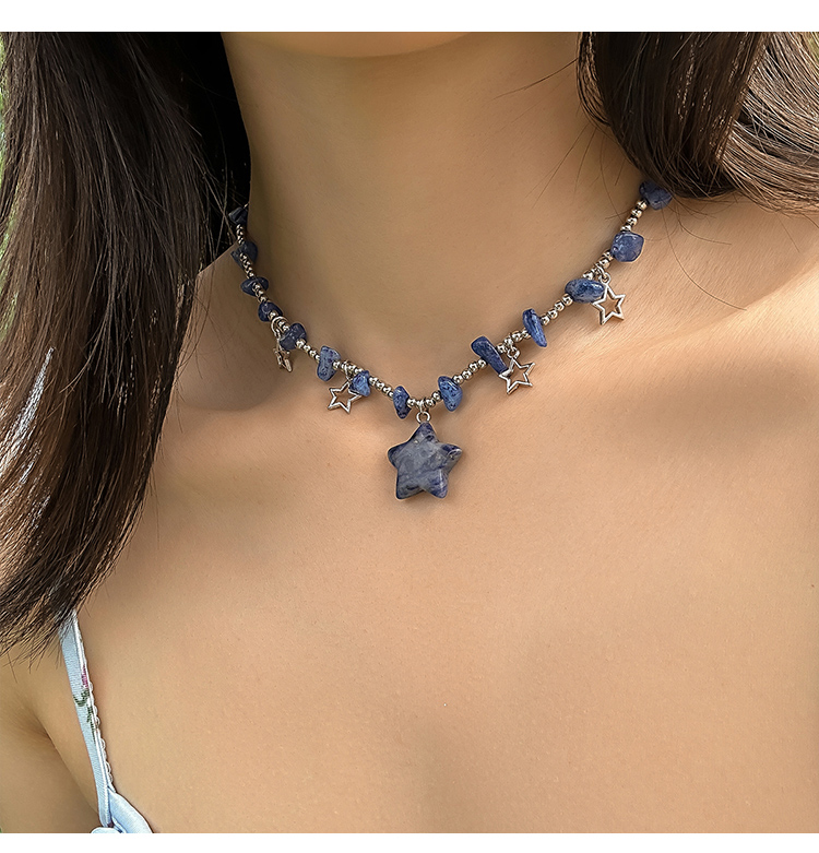 Starlight Guardian Natural Stone Pendant Necklace – 35 7cm