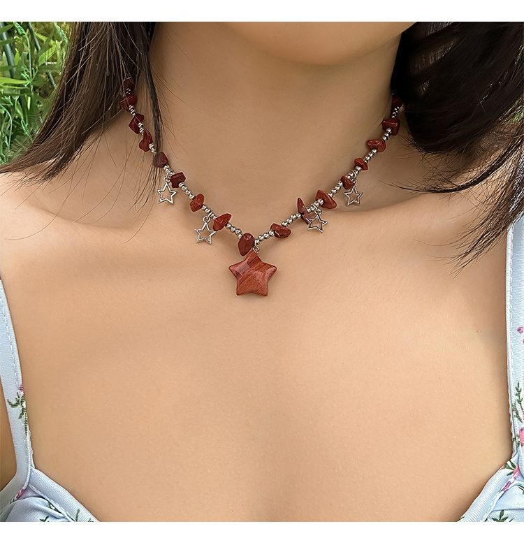 Starlight Guardian Natural Stone Pendant Necklace – 35 7cm